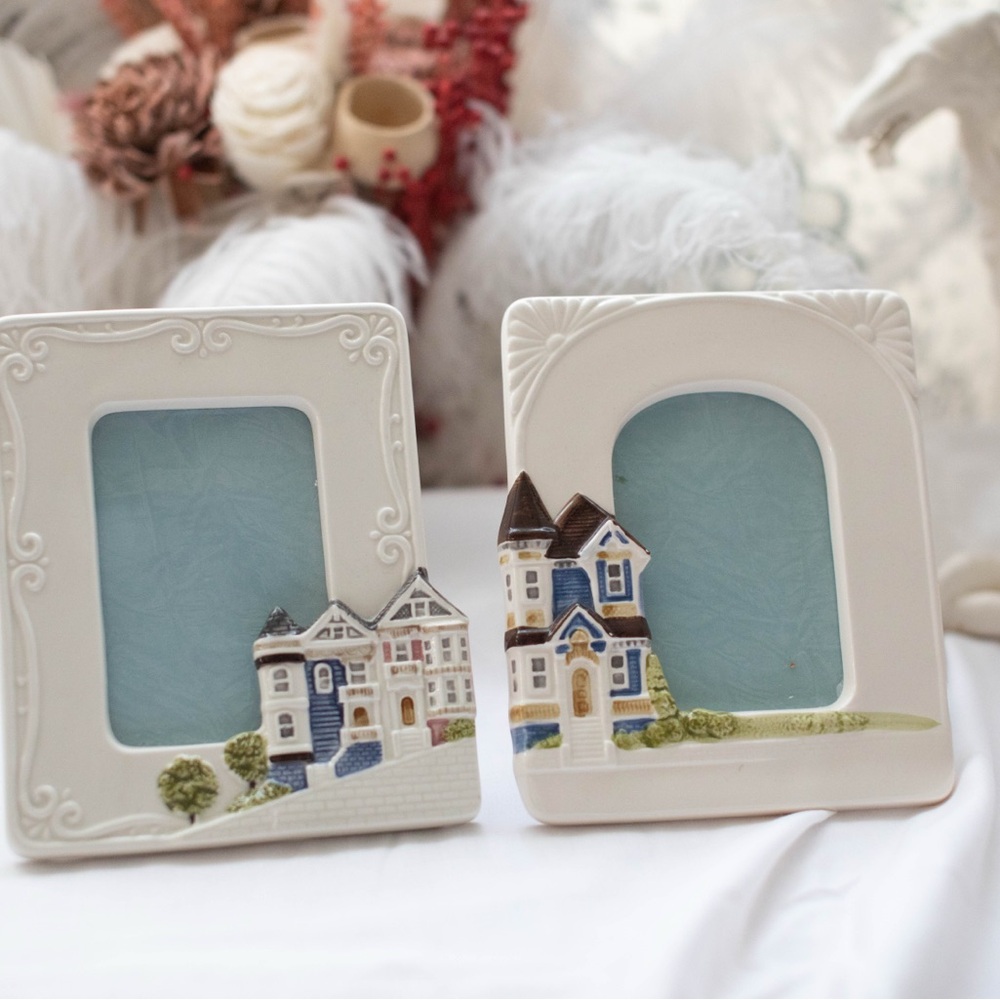 Charming Ceramic Photo Frame Set San Francisco Homes Otagiri